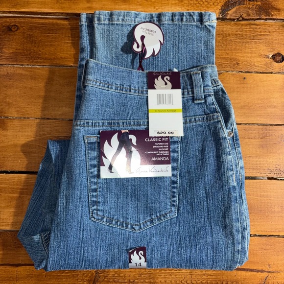 Gloria Vanderbilt Denim - Gloria Vanderbilt Amanda Jeans Womens 14 (32x31) Blue Classic Fit Tapered READ